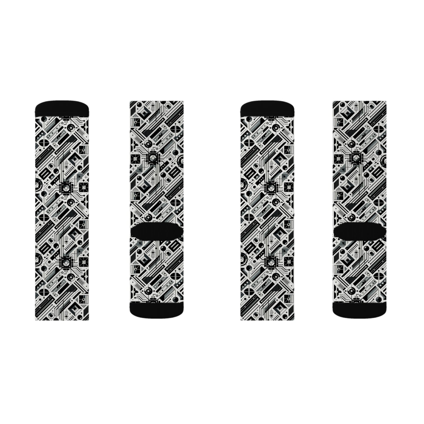 Digital Minimalism Minimalist Tech Sublimation Socks - 8404 Design-62