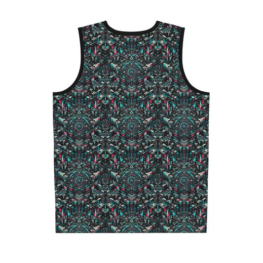 Digital Rebellion Tech-Inspired Streetwear Basketball Jersey - 8404 Design-54