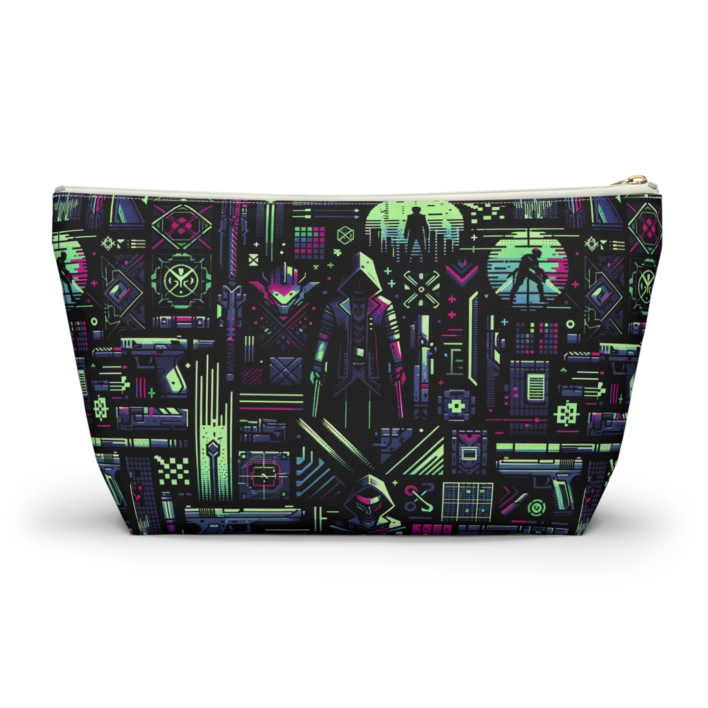 Tech Noir Futuristic Cyberpunk Accessory Pouch W T-Bottom - 8404 Design-63