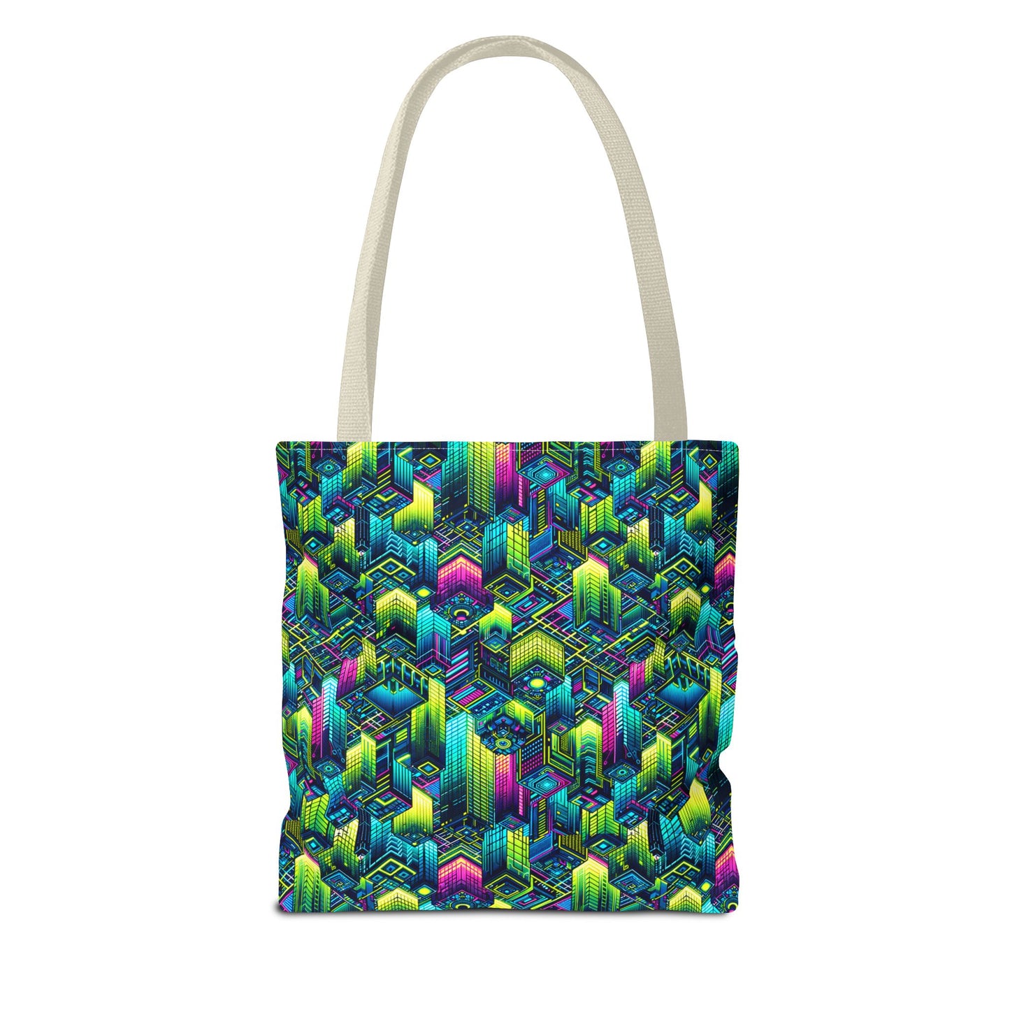 Tech-Infused Neon Tech-Forward Streetwear Tote Bag - 8404 Design-65
