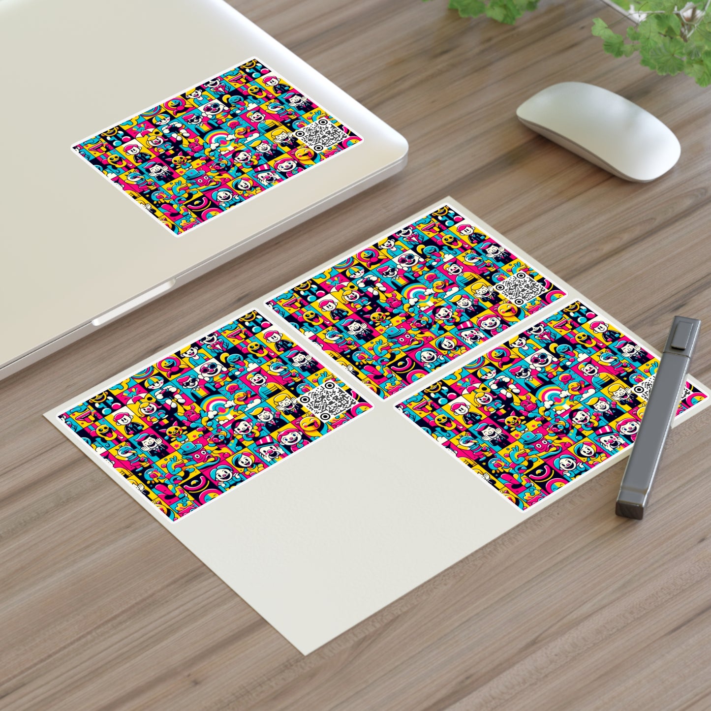 Neon Pop Playful Pop Culture Mashup Sticker Sheets - 8404 Design-60