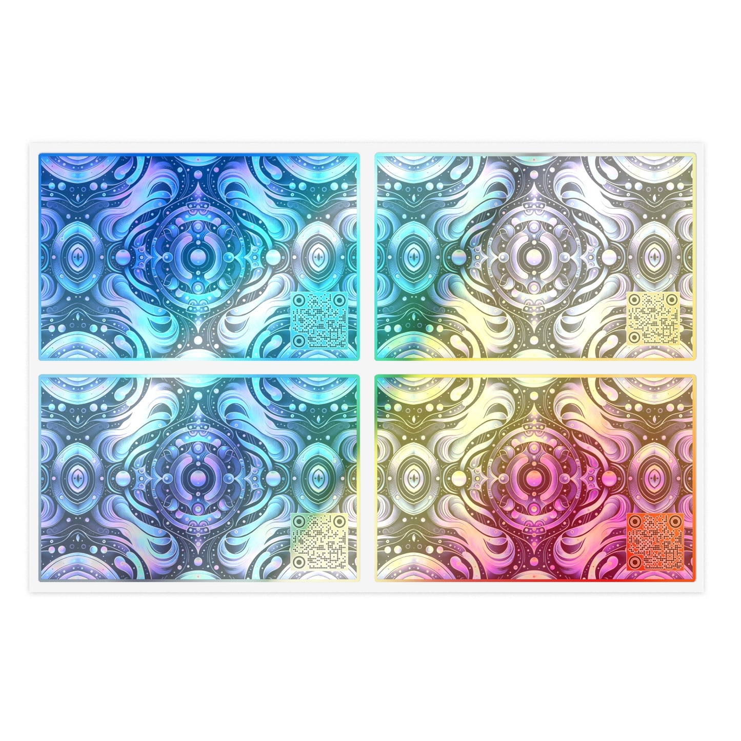 Iridescent Tech Fusion Tech-Forward Streetwear Sticker Sheets - 8404 Design-62