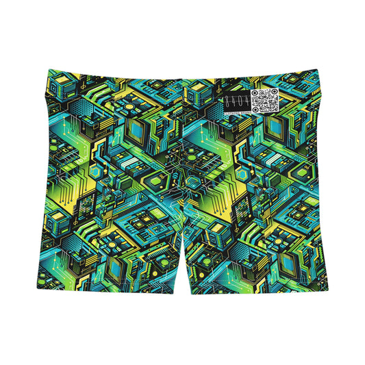 Tech-Infused Neon Tech-Forward Streetwear Women's Shorts - 8404 Design-38