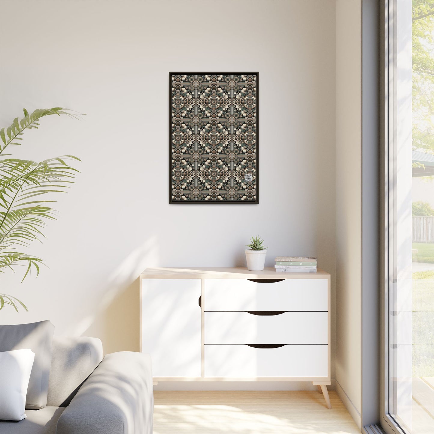 Cyber Garden Party Tech Garden Extravaganza Matte Canvas, Framed (multi-Color) - 8404 Design-66 A