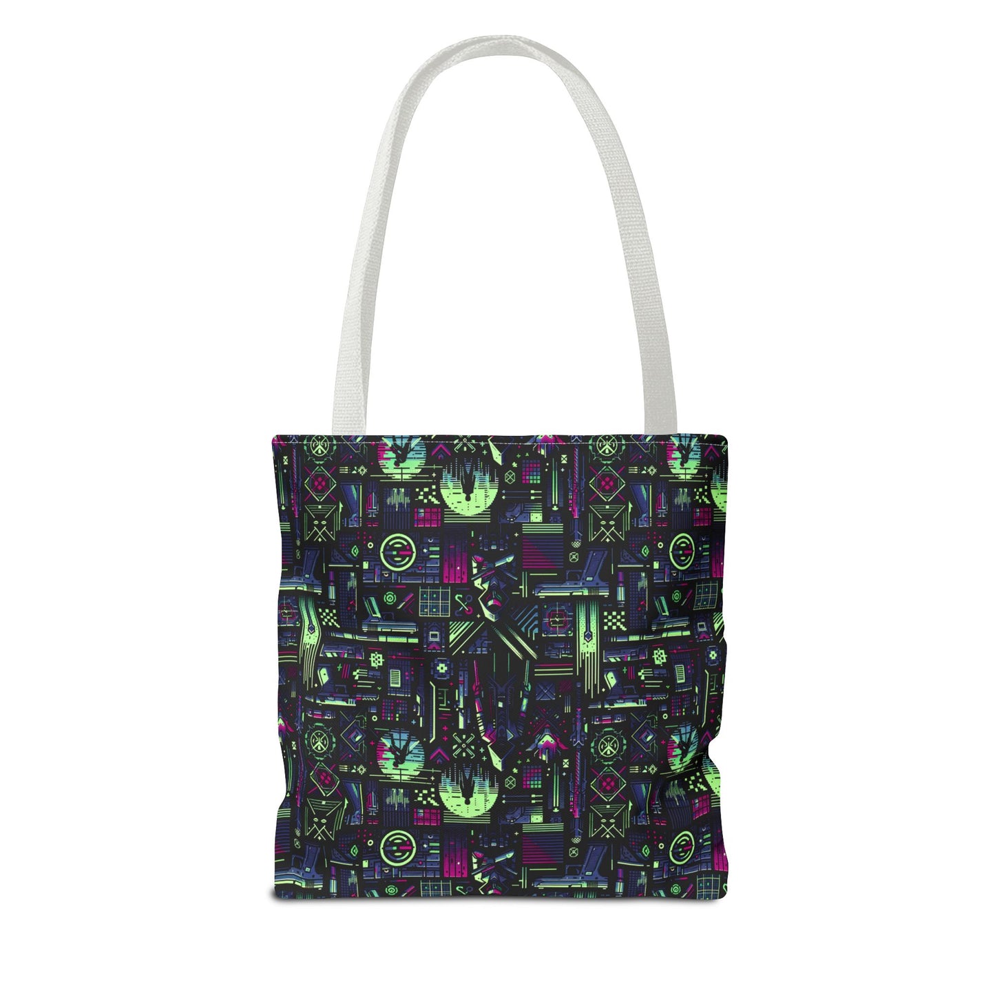 Tech Noir Futuristic Cyberpunk Tote Bag - 8404 Design-63