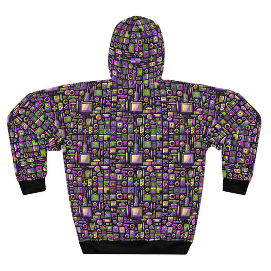 Digital Nostalgia Remix Modern Vintage Fusion Pullover Hoodie - 8404 Design-67