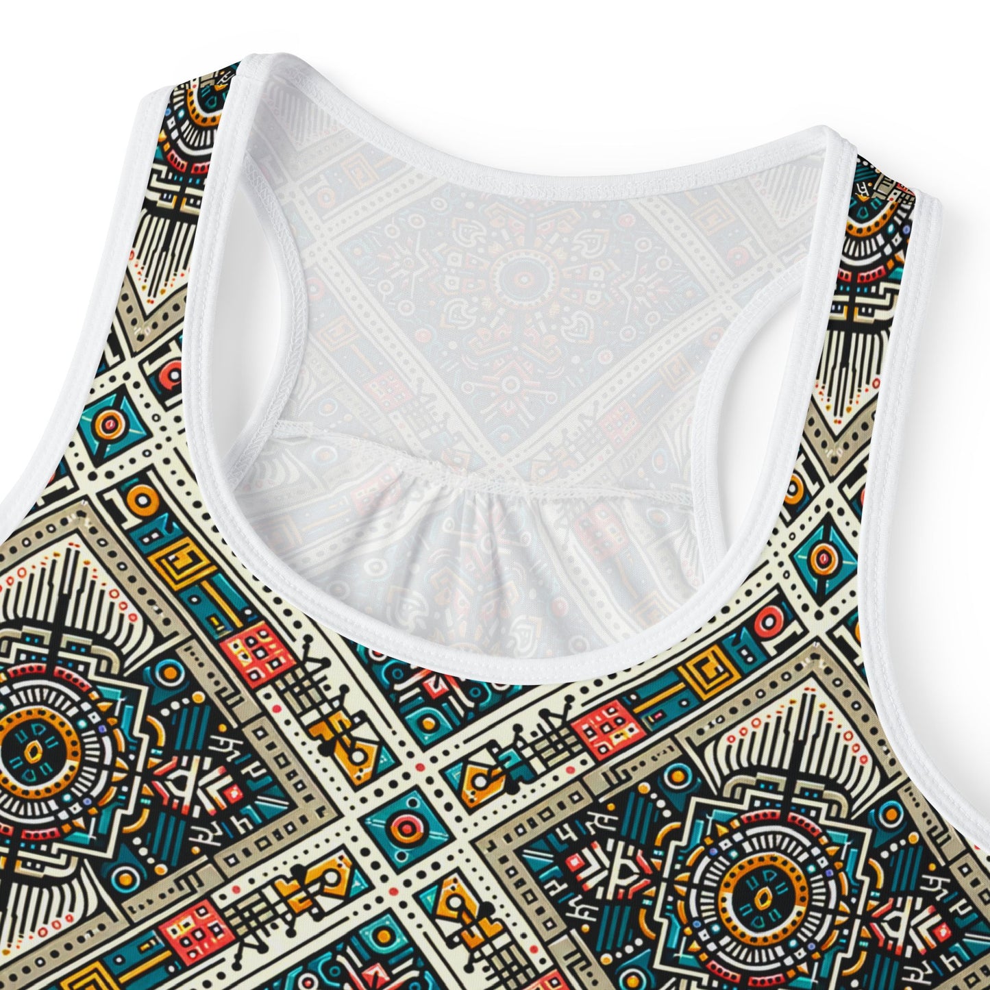 Cultural Fusion Tech Blend of Cultural Heritage With Tech-Inspired Elements Women's Tank Top - 8404 Design-64