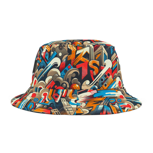 Neo-Traditional Street Art Modern Street Art Fusion Bucket Hat - 8404 Design-44
