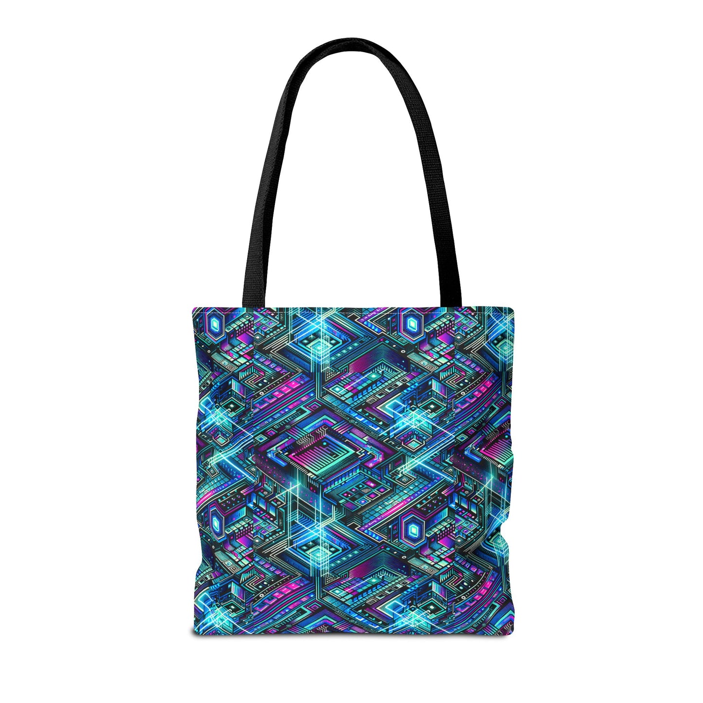 Digital Dreamland Futuristic Tech Aesthetic Tote Bag - 8404 Design-42