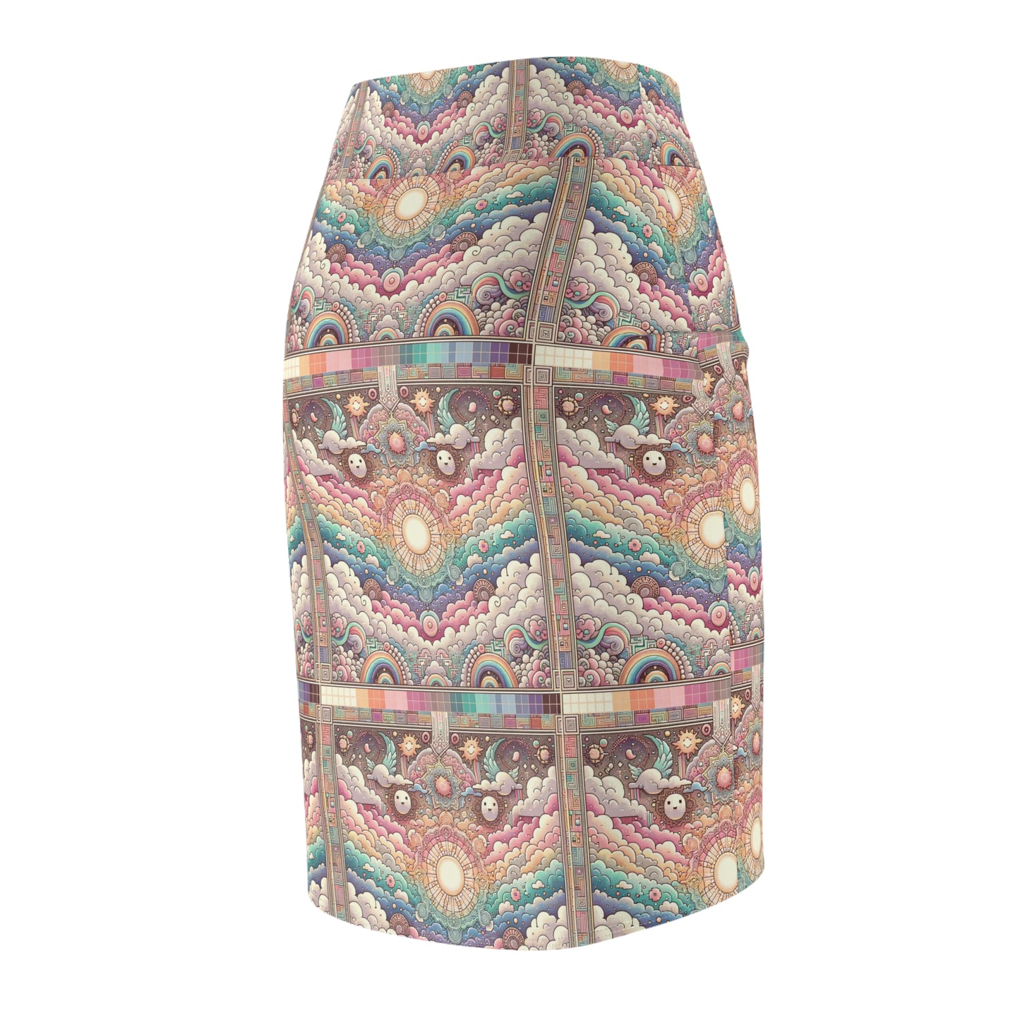 Digital Dreamland Whimsical and Nostalgic Streetwear With a Digital Twist Women's Pencil Skirt - 8404 Design-56