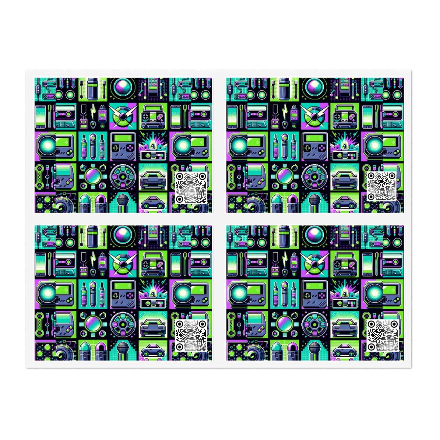 Retro Tech Graphics Tech-Inspired Nostalgia Sticker Sheets - 8404 Design-55