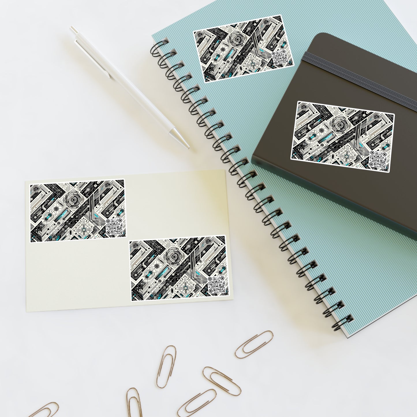 Tech-Infused Streetwear Tech-Forward Minimalism Sticker Sheets - 8404 Design-63
