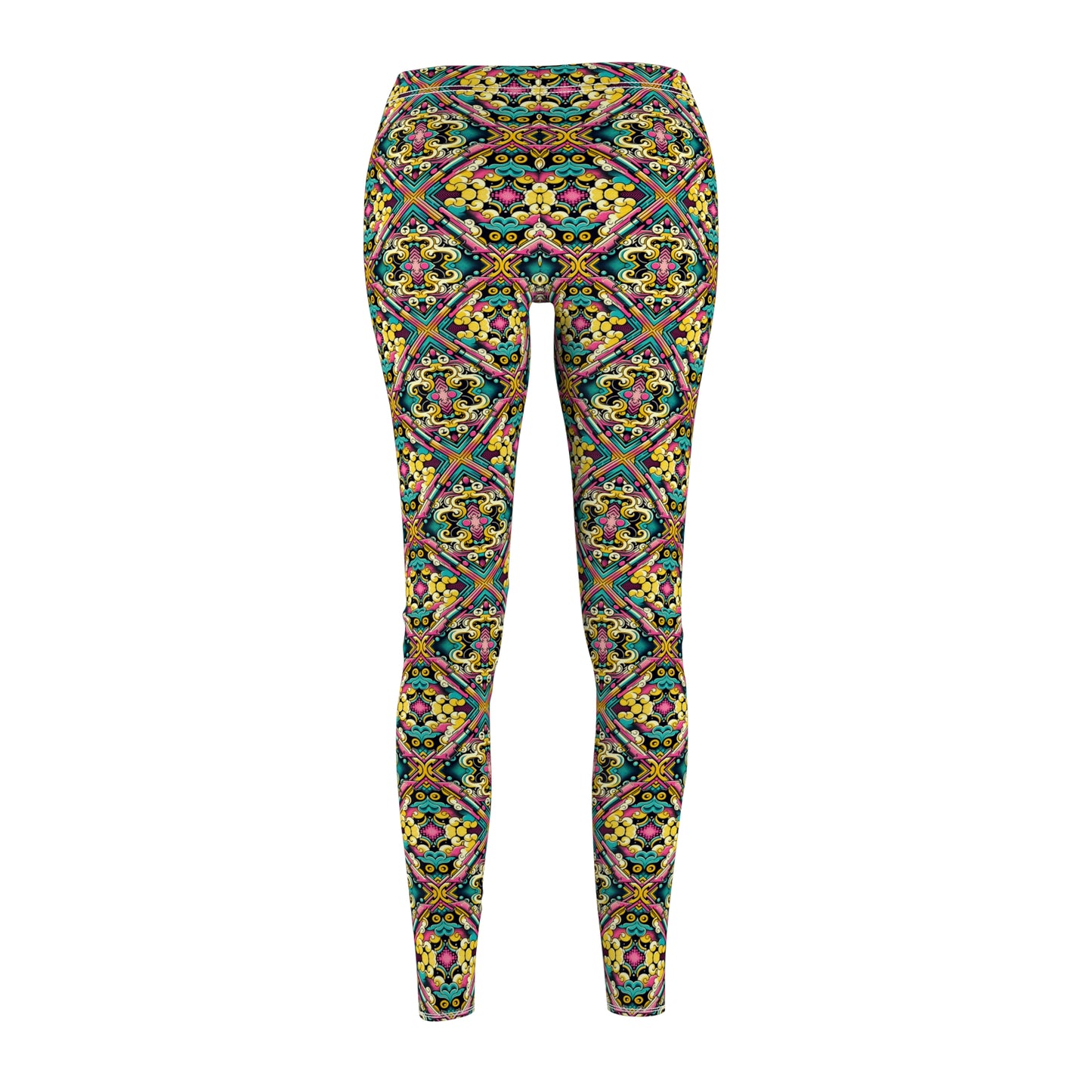 Neon Pop Art Revival Pop Culture Retro Women's Cut & Sew Casual Leggings - 8404 Design-59