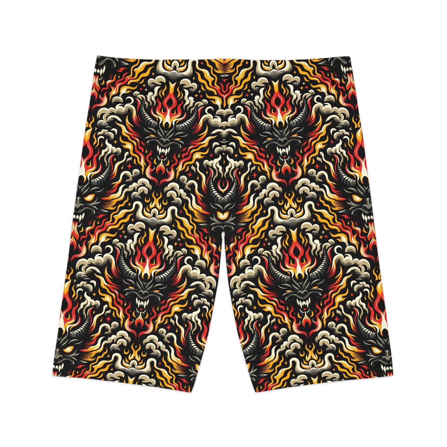 Flame Graphics Maximalist Streetwear Women's Bike Shorts - 8404 Design-59
