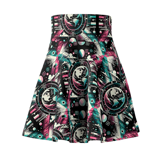 Digital Artistry Digital-native Streetwear Women's Skater Skirt - 8404 Design-62