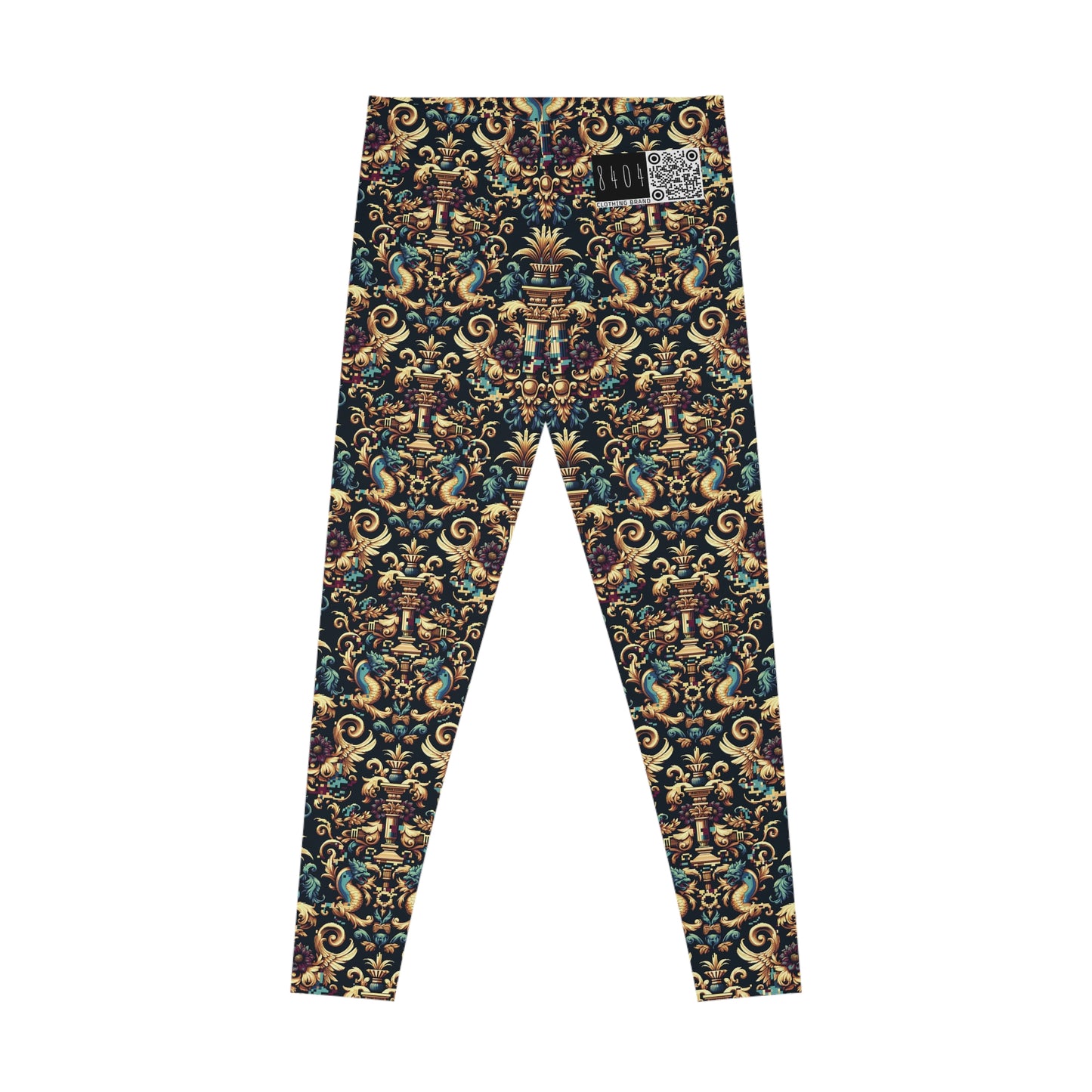Digital Renaissance Modern Baroque Fusion Stretch Leggings - 8404 Design-57