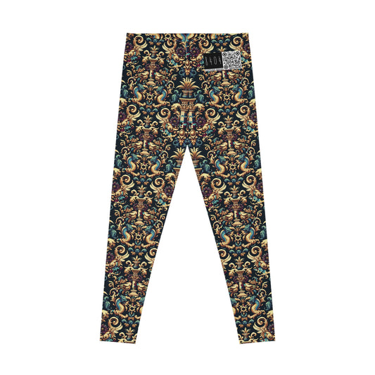 Digital Renaissance Modern Baroque Fusion Stretch Leggings - 8404 Design-57