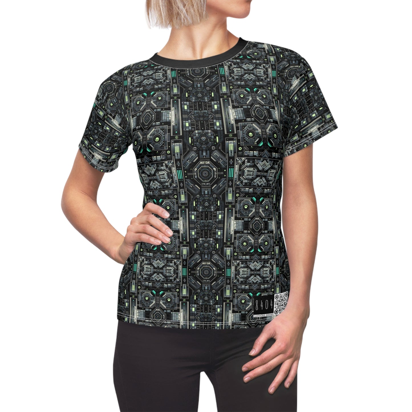 Tech Noir Tech-Forward Minimalism Women's Cut & Sew Tee - 8404 Design-52