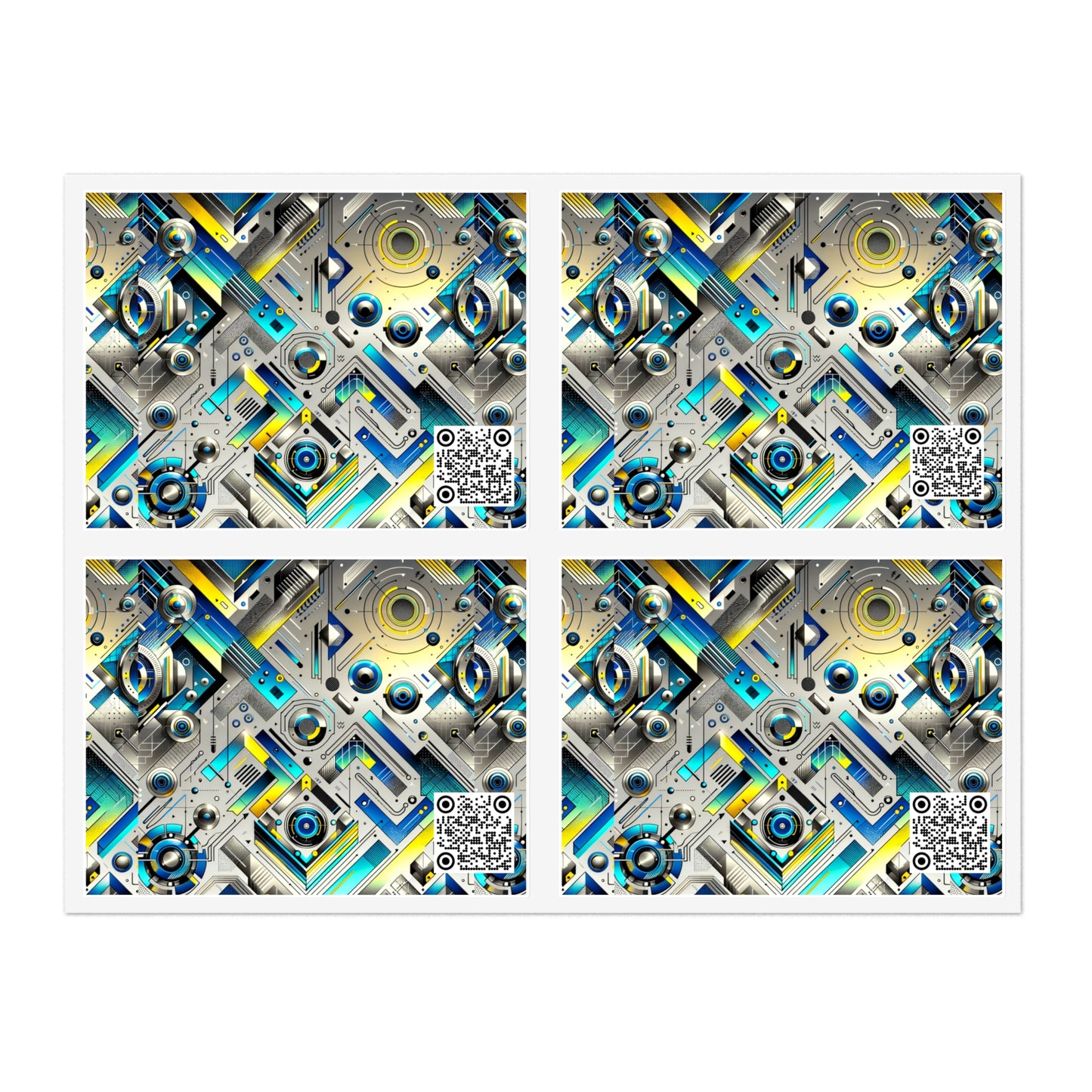 Tech Art Fusion Tech-Forward Streetwear Sticker Sheets - 8404 Design-59