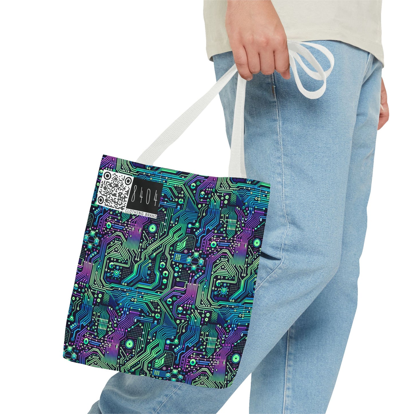 Tech-Infused Neon Tech-Forward Streetwear Tote Bag - 8404 Design-66