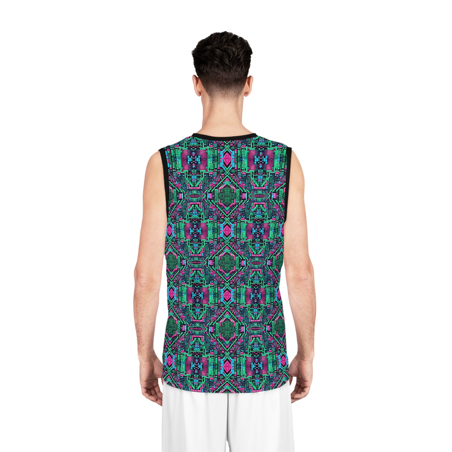 Digital Glitch Vibes Tech-Inspired Streetwear Basketball Jersey - 8404 Design-71