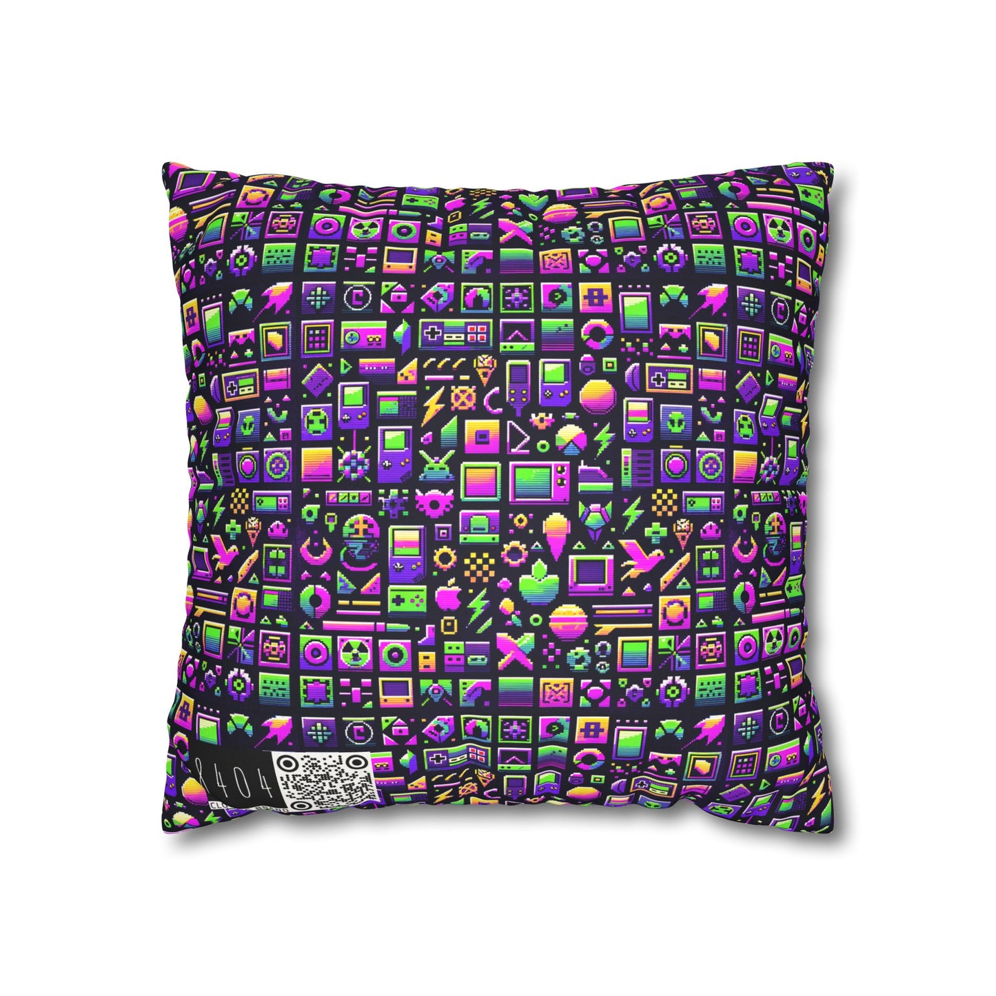 Digital Nostalgia Remix Modern Vintage Fusion Faux Suede Square Pillowcase - 8404 Design-49