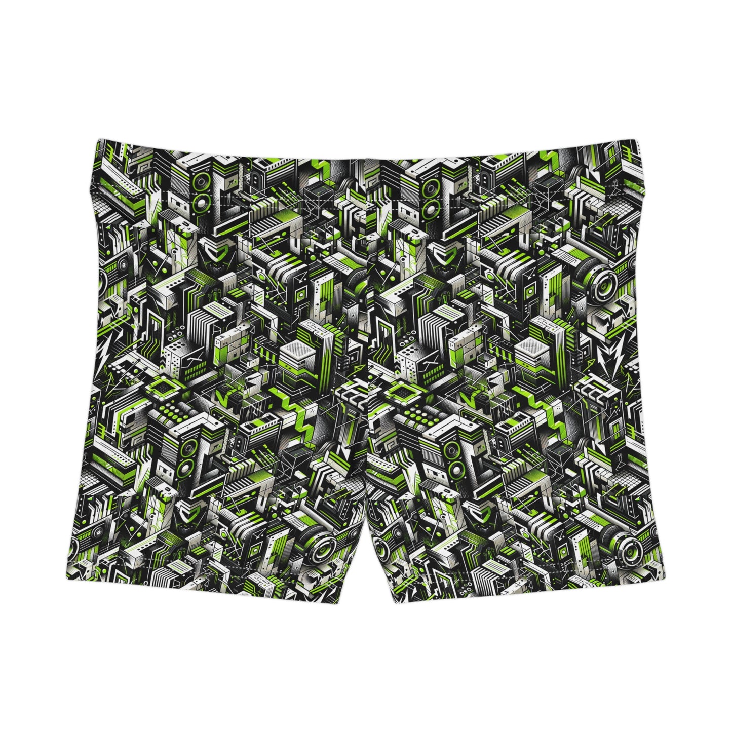 Graffiti Tech Fusion Bold Streetwear Fusion Women's Shorts - 8404 Design-53