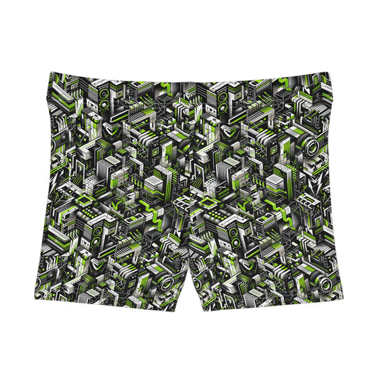 Graffiti Tech Fusion Bold Streetwear Fusion Women's Shorts - 8404 Design-53
