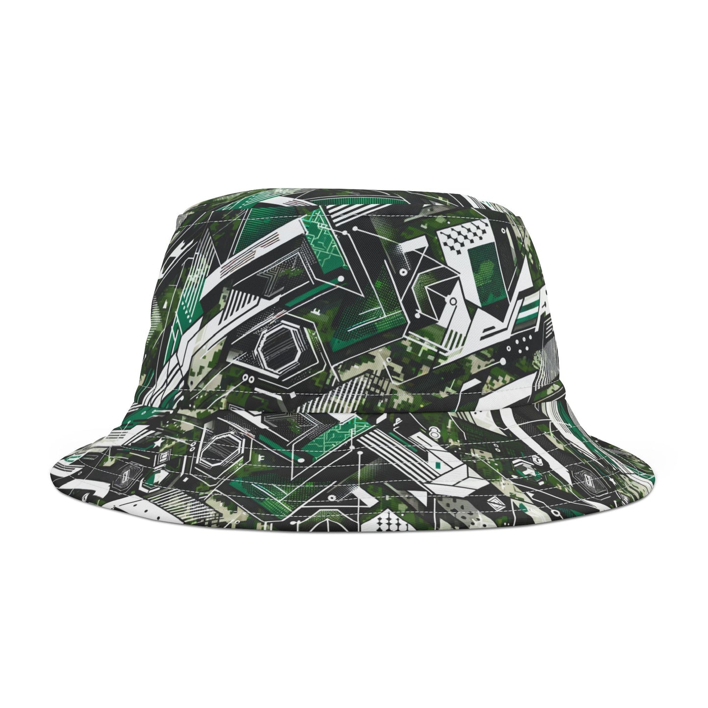 Tech Camo Fusion Tech-Forward Streetwear With a Futuristic Edge Bucket Hat - 8404 Design-63