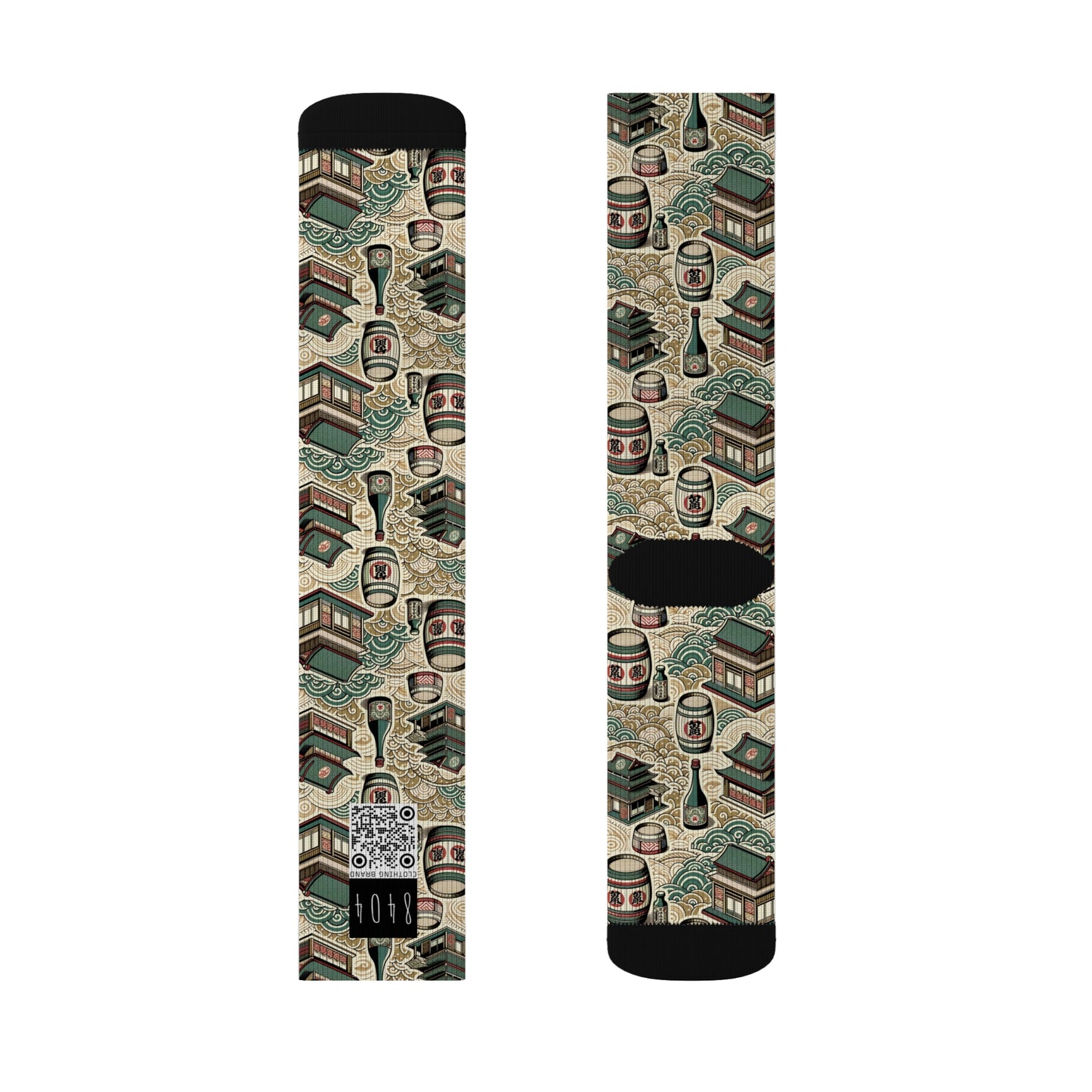 Cultural Artisanal Fusion Contemporary Cultural Elegance Sublimation Socks - 8404 Design-68