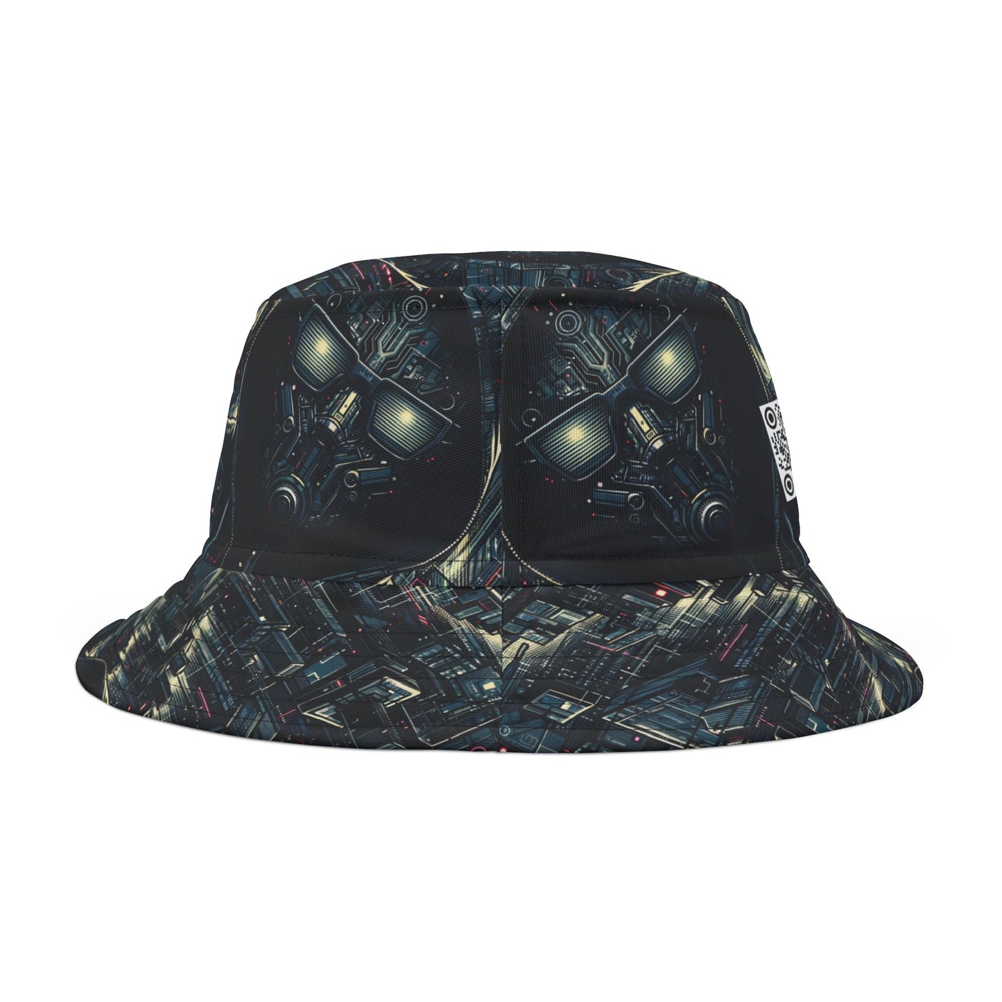 Tech Noir Aesthetics Sleek Tech Streetwear Bucket Hat - 8404 Design-56
