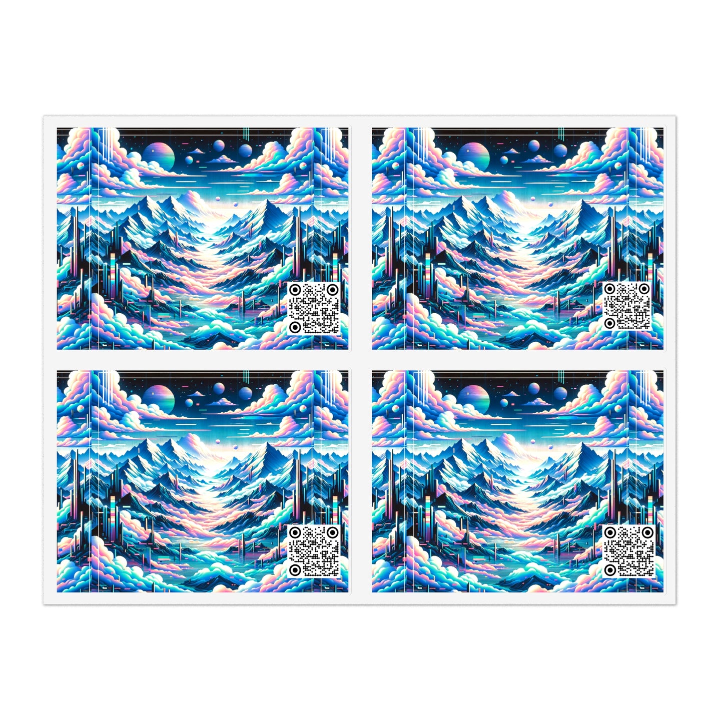 Digital Dreamscapes Digitally-Inspired Streetwear With a Dreamy, Surreal Twist Sticker Sheets - 8404 Design-69