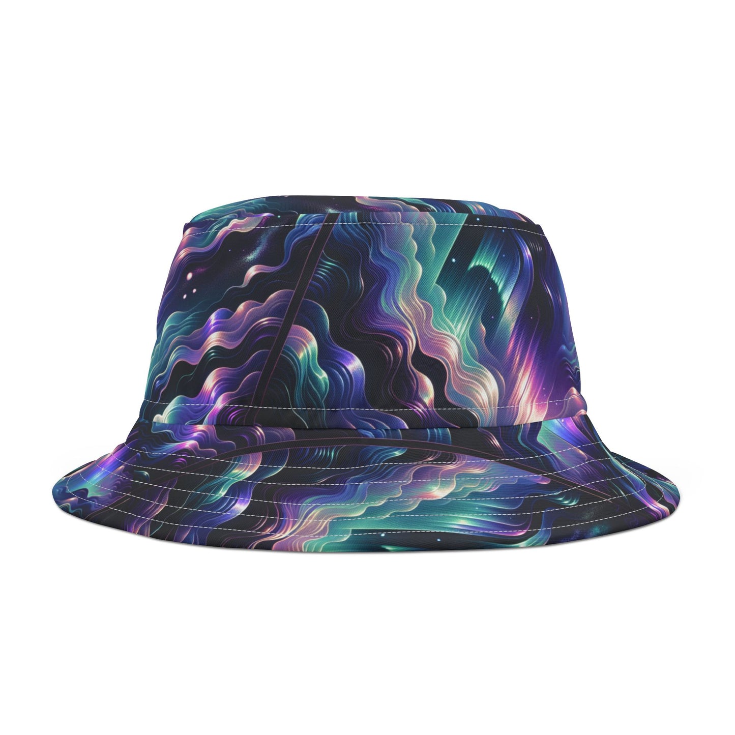 Iridescent Dream Futuristic Tech Bucket Hat - 8404 Design-43