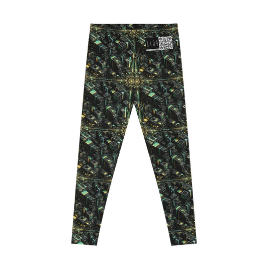 Tech Noir Graphics Tech-Inspired Streetwear Stretch Leggings - 8404 Design-66