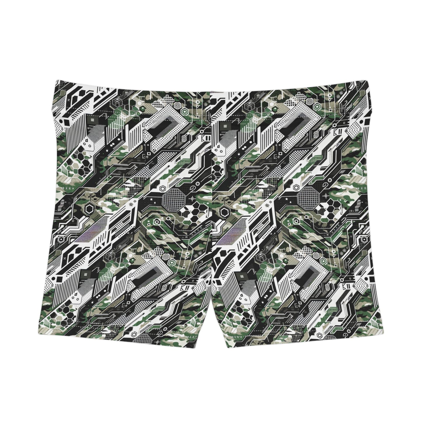 Tech Camo Fusion Tech-Forward Streetwear With a Futuristic Edge Women's Shorts - 8404 Design-46