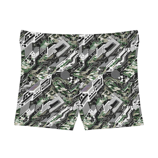 Tech Camo Fusion Tech-Forward Streetwear With a Futuristic Edge Women's Shorts - 8404 Design-46