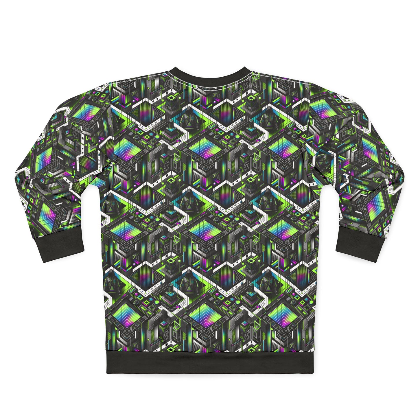 Retro Futurism Graphics Tech-Forward Streetwear Sweatshirt - 8404 Design-52