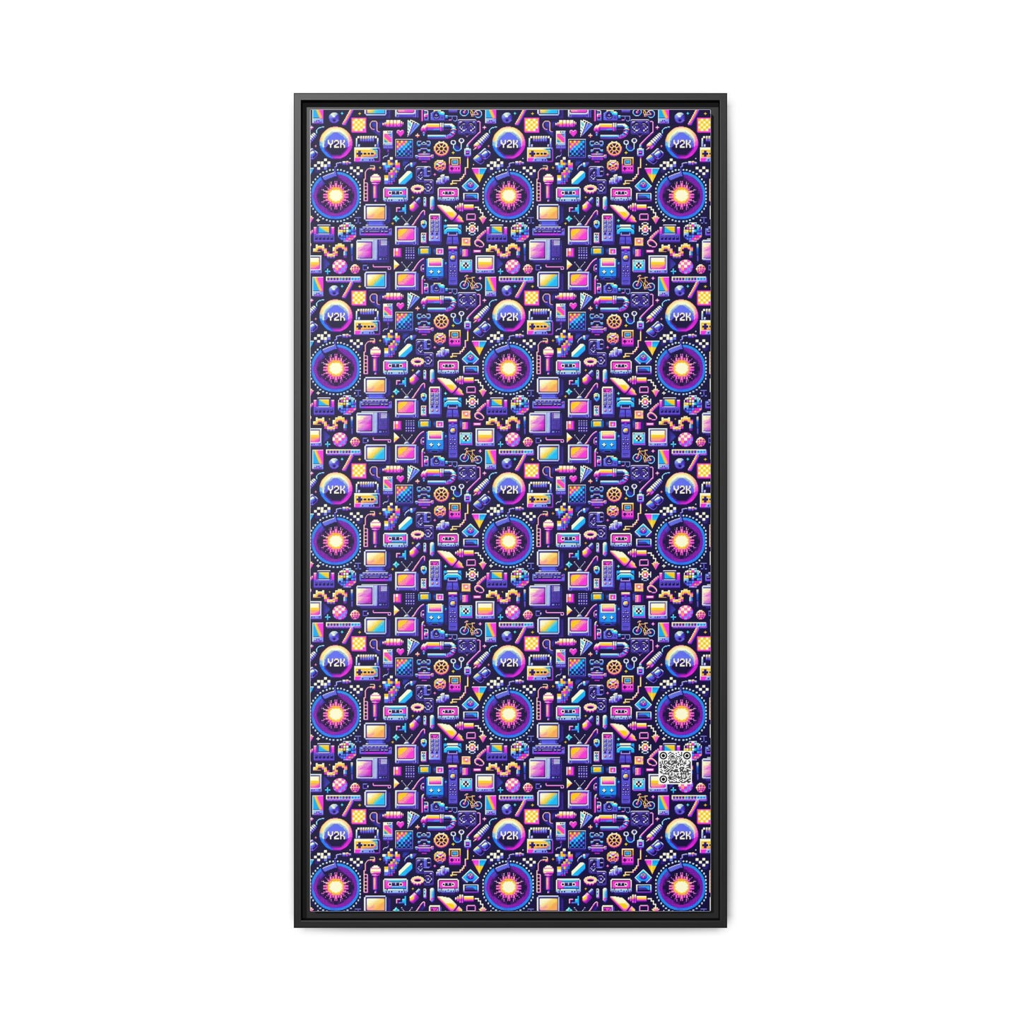 Digital Nostalgia Modern Retro Fusion Matte Canvas, Framed (multi-Color) - 8404 Design-64 B