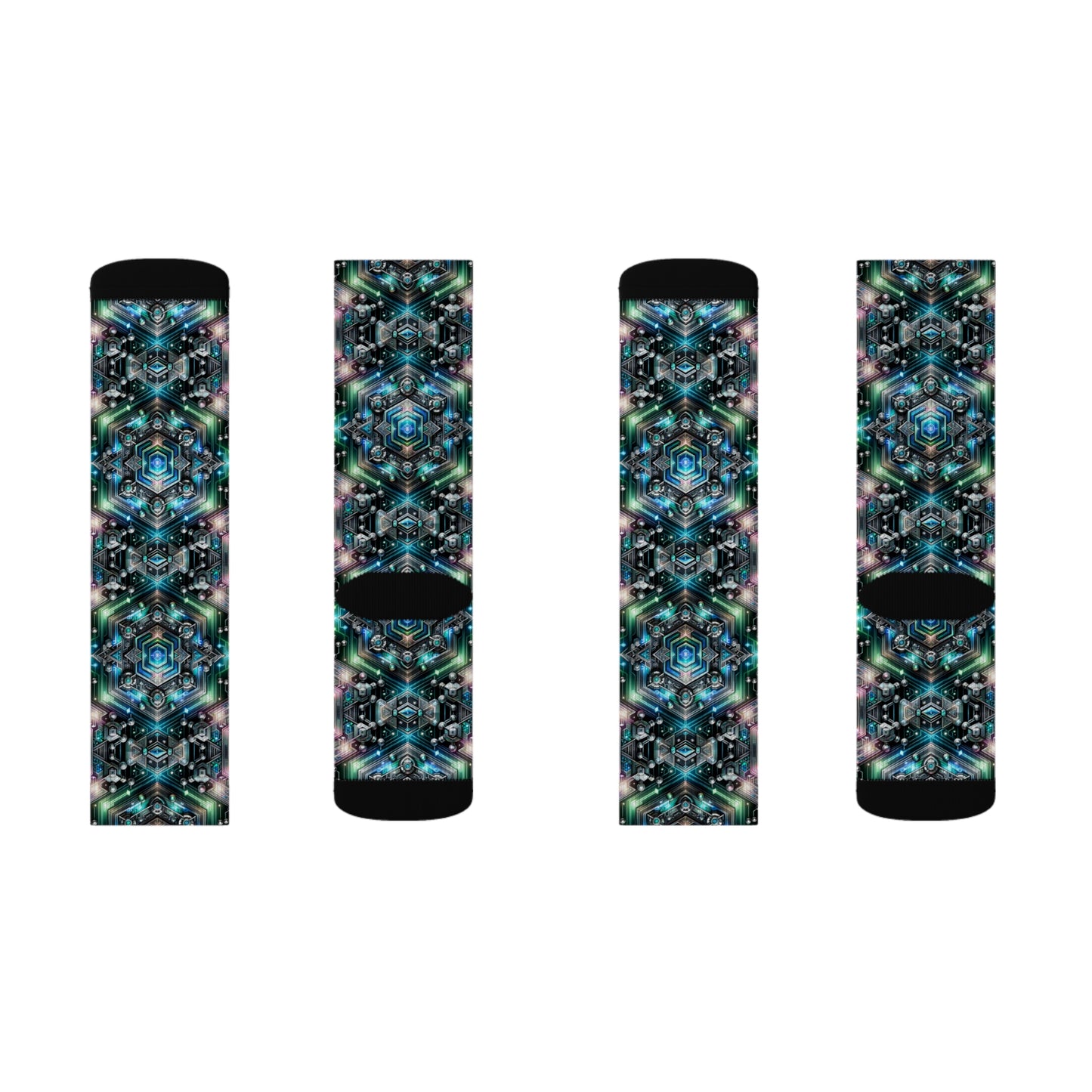 Tech-Infused Futurism Futuristic Tech Sublimation Socks - 8404 Design-63