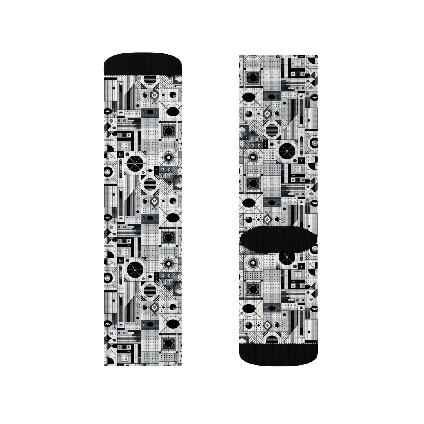 Digital Minimalism Minimalist Tech Sublimation Socks - 8404 Design-65