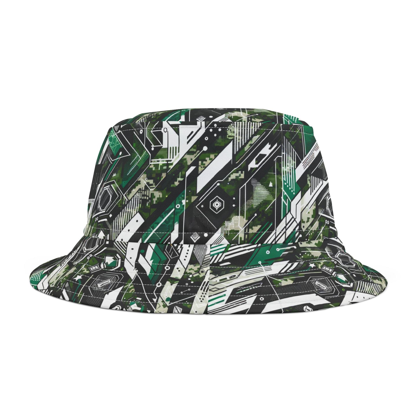 Tech Camo Fusion Tech-Forward Streetwear With a Futuristic Edge Bucket Hat - 8404 Design-63