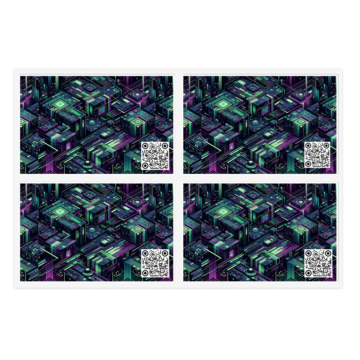 Tech Noir Aesthetics Tech-Forward Urban Dystopia Sticker Sheets - 8404 Design-43