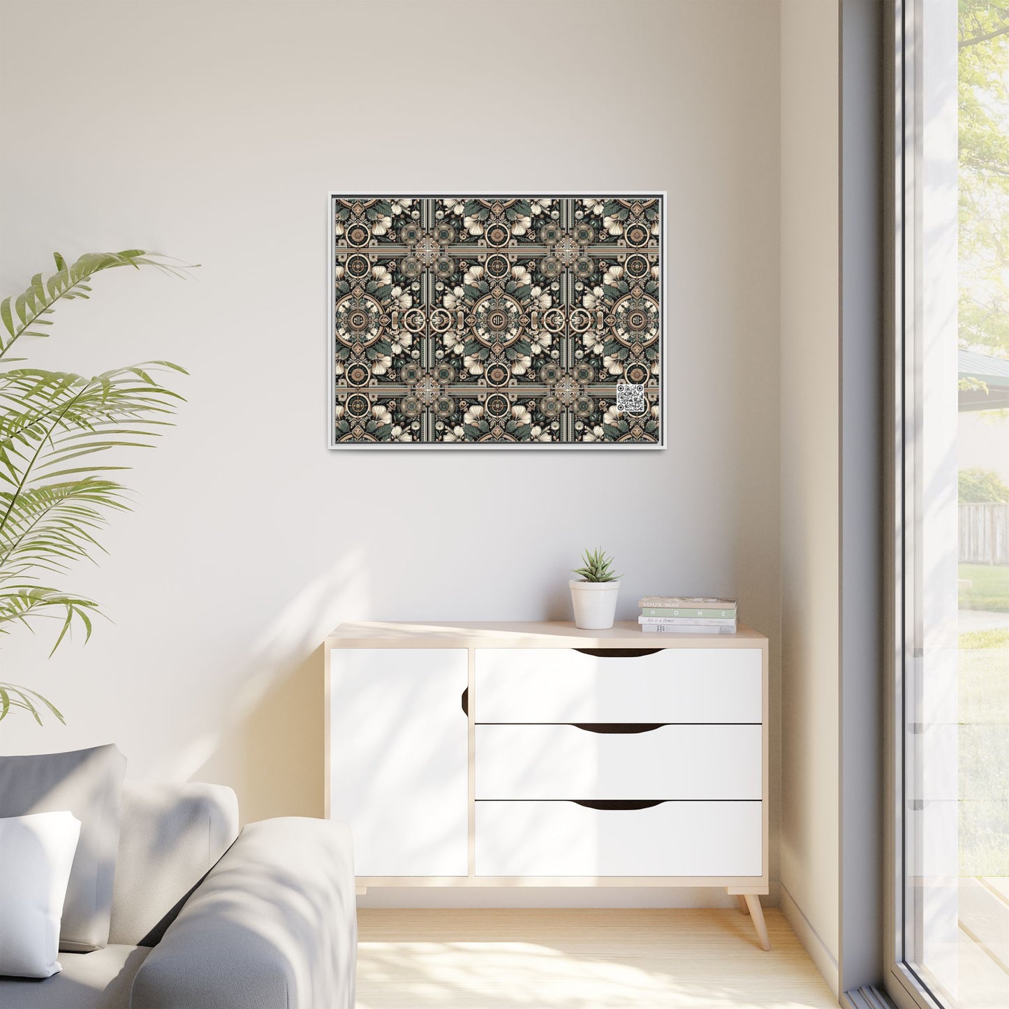 Cyber Garden Party Tech Garden Extravaganza Matte Canvas, Framed (multi-Color) - 8404 Design-66 A