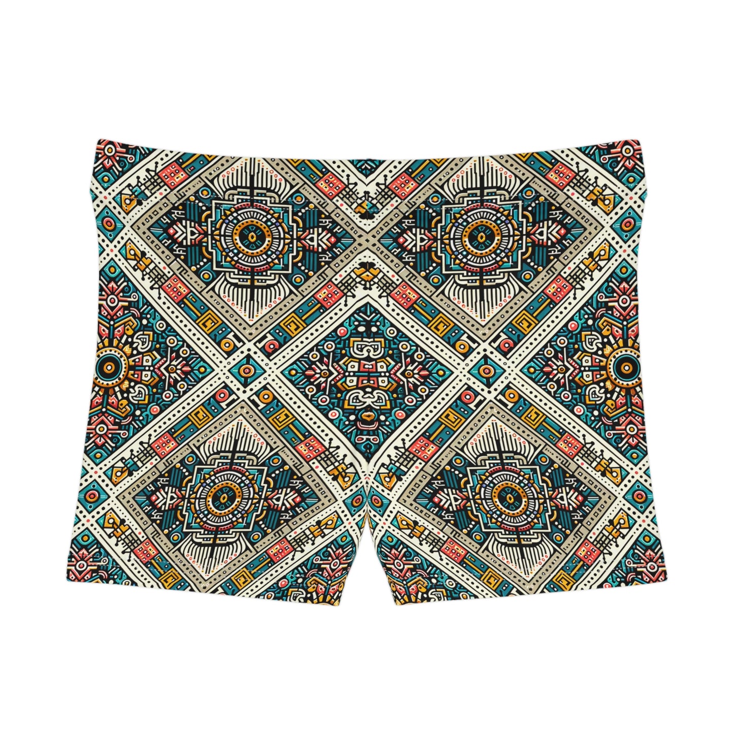 Cultural Fusion Tech Blend of Cultural Heritage With Tech-Inspired Elements Women's Shorts - 8404 Design-64