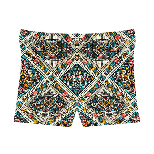 Cultural Fusion Tech Blend of Cultural Heritage With Tech-Inspired Elements Women's Shorts - 8404 Design-64