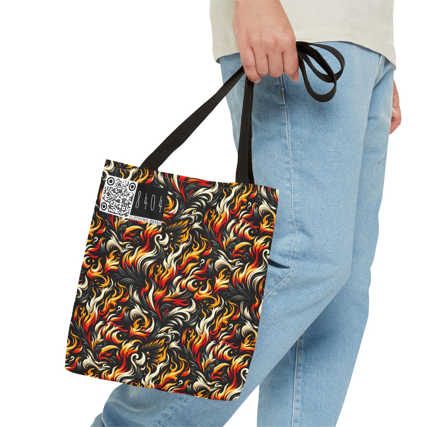 Fire & Flames Bold Streetwear Statement Tote Bag - 8404 Design-55