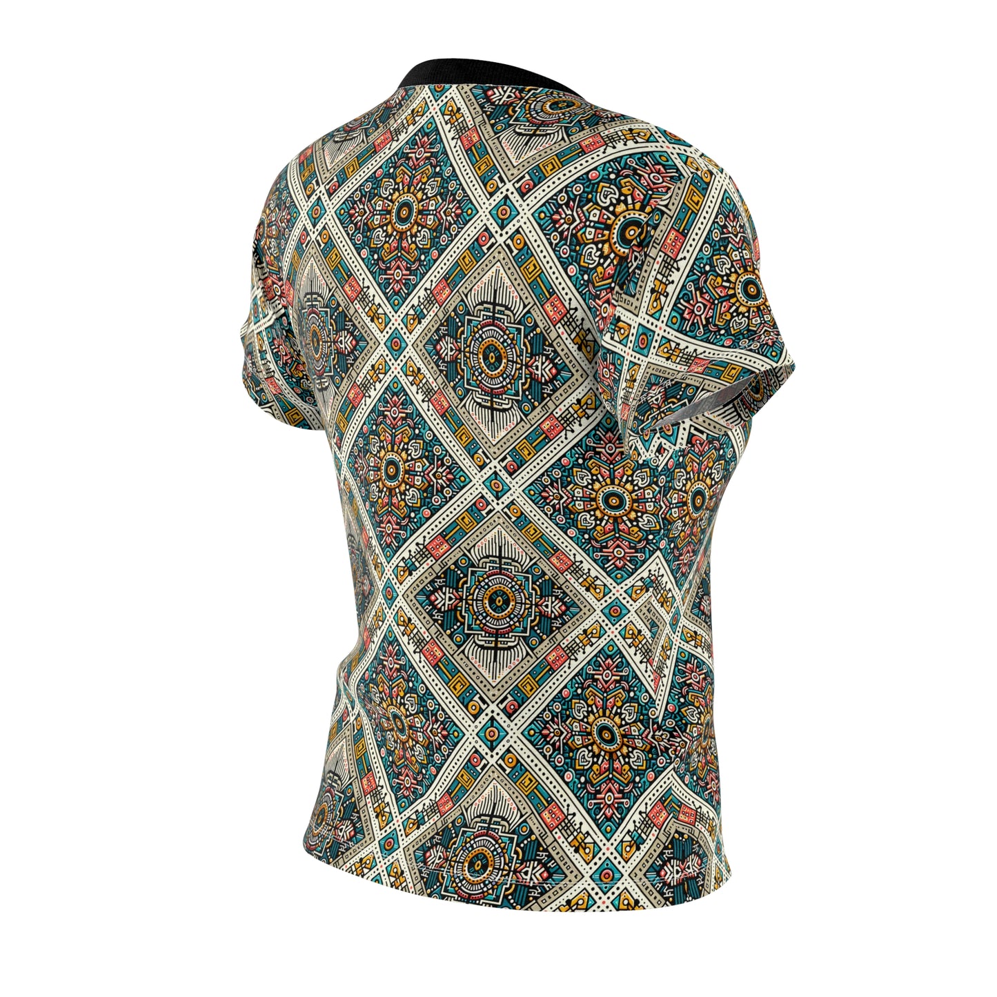 Cultural Fusion Tech Blend of Cultural Heritage With Tech-Inspired Elements Women's Cut & Sew Tee - 8404 Design-64