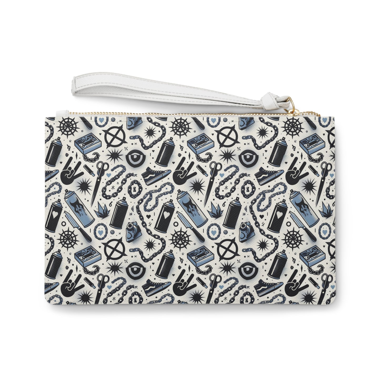 Cultural Rebellion Graphics Edgy and Rebellious With a Hint of Nostalgia Clutch Bag - 8404 Design-57