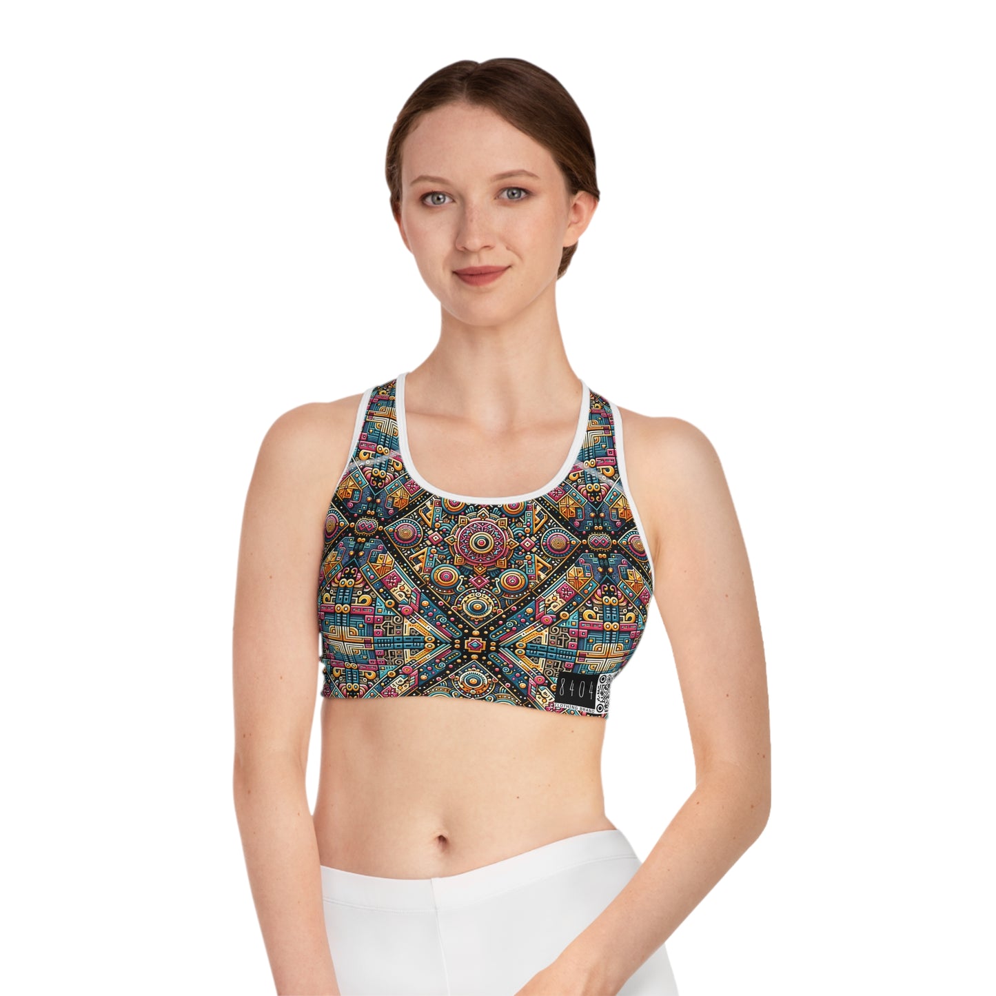 Cultural Fusion Tech Blend of Cultural Heritage With Tech-Inspired Elements Sports Bra - 8404 Design-58