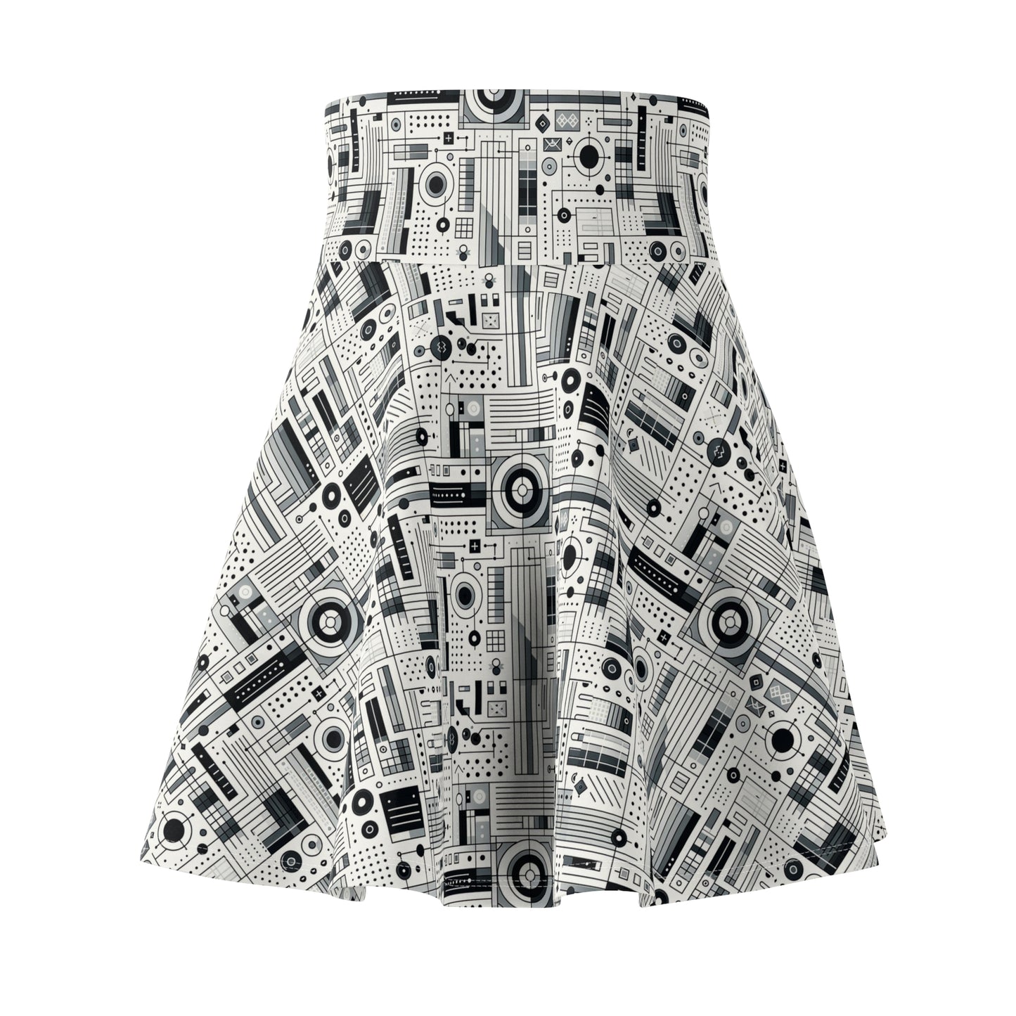 Digital Minimalism Minimalist Tech Women's Skater Skirt - 8404 Design-53
